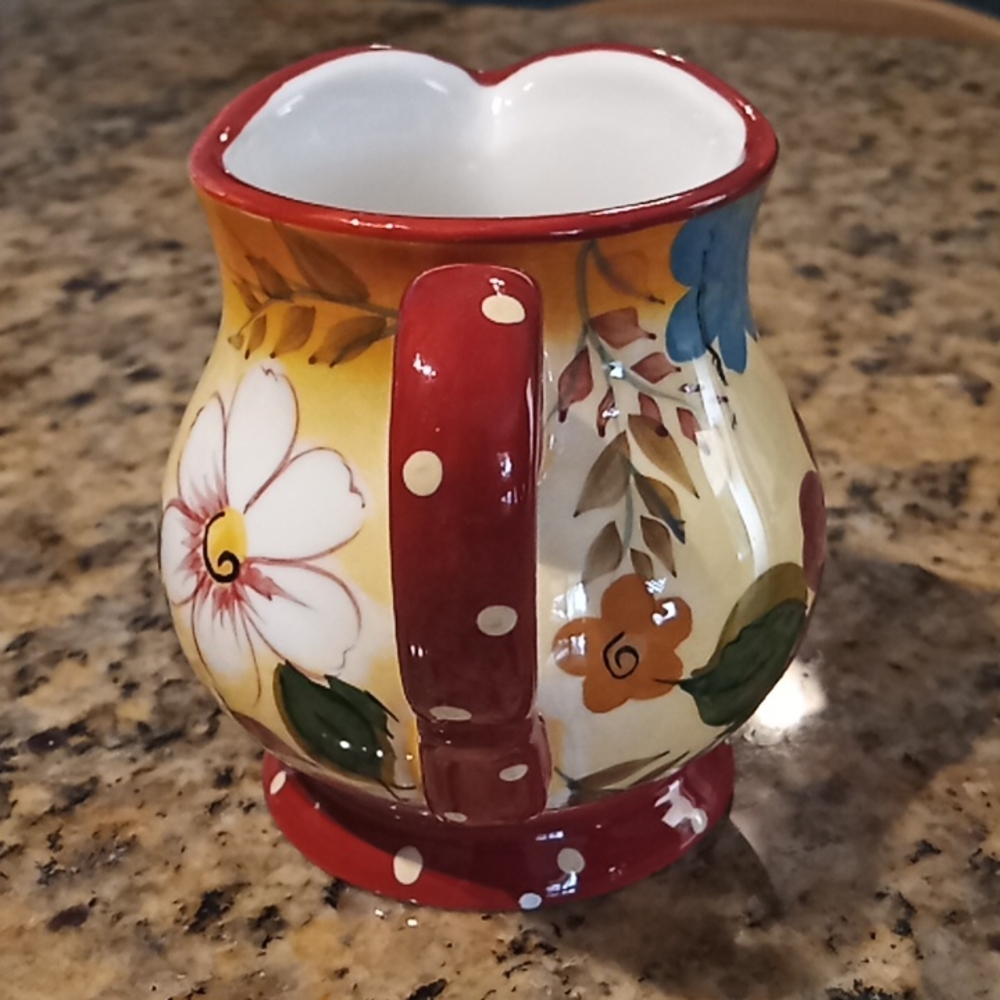 Oneida Sunset Bouquet Creamer And Sugar Dish With Notched Lid. Hand Painted. - Picture 5 of 16